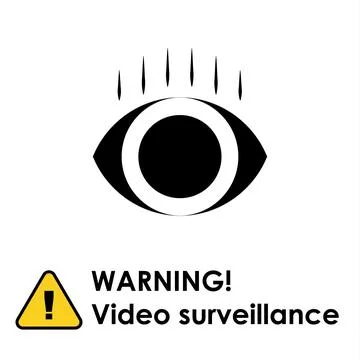 24 hours video surveillance. Vector video surveillance sign with the inscript 스톡 일러스트