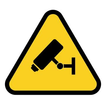 24 hours video surveillance. Vector video surveillance sign with the inscript Stock Illustration