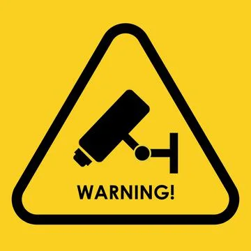 24 hours video surveillance. Vector video surveillance sign with the inscript Stock Illustration