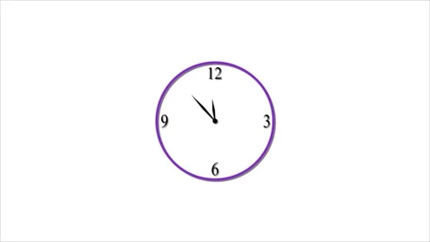 24 hours wall clock animation video on white background. Stock Footage 299522793