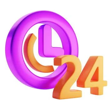 24 hours watch 3d rendered icon Stock Illustration