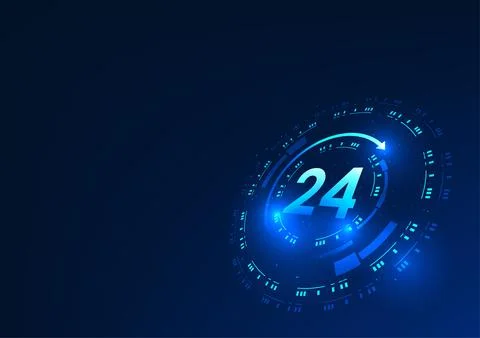 24 hours within the technology circle, meaning the service system can work .. Stockillustratie