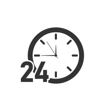24 hours work around the clock icon. Vector EPS 10 Stock Illustration
