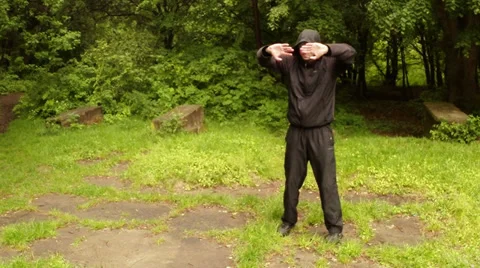 24. Kneading Energy with a Push of the Shoulder Blades Stock Footage 38030047