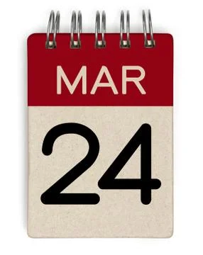 24 mar calendar Stock Illustration