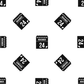 24 november calendar pattern seamless black 스톡 일러스트