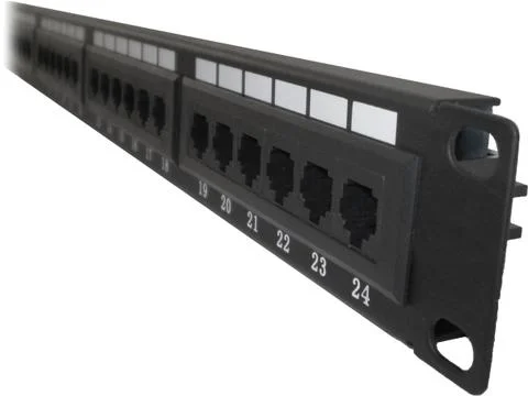 24-Port CAT5e CAT6 Patch Panel Stock Photos