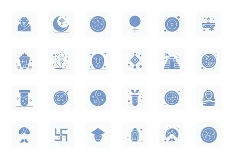 24 Retina Ready Filled Vector Icons optimized for Culture PIXEL Perfect displ Stock Illustration