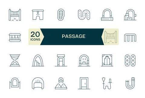 24 Retina Ready Thin Line Vector Icons optimized for Passage Pixel Optimize.. Stockillustratie