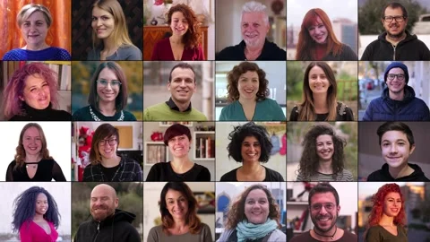 24 Smiling people faces Stock Footage 170734512