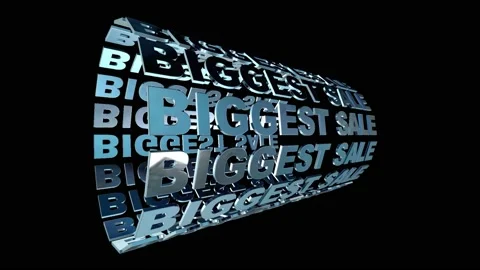 24 Text Animation Loop Rotating Cylinder Biggest Sale Vidéo 132460840