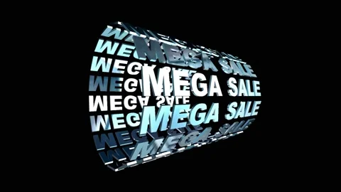 24 Text Animation Loop Rotating Cylinder Mega Sale Vidéo 132463862