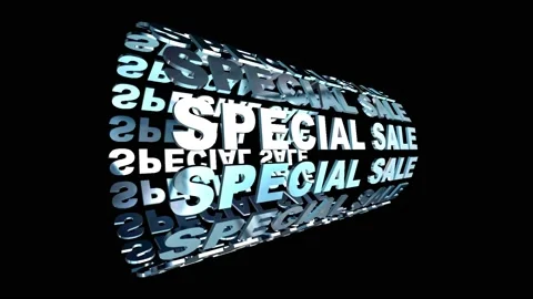 24 Text Animation Loop Rotating Cylinder Special Sale Vidéo 132496402
