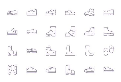 24 Thin Line Display Perfect 64x64 Vector Icons from Sole Suite Illustrazione stock