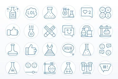 24 Thin Line Editable Retina Ready Vector Icons from Reaction Suite Stock Illustration