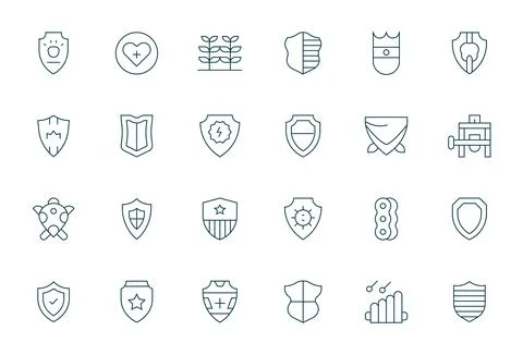 24 Thin Line Pixel Optimized High Resolution Vector Icons from Robust Suite Illustrazione stock