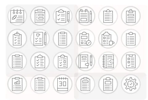 24 Thin Line PIXEL Perfect Designs for ToDo List Retina Ready Vector Icons Stock Illustration