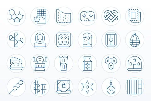 24 Thin Line Vector Icons designed for Isolated in 64x64 Pixel Aligned format Illustrazione stock