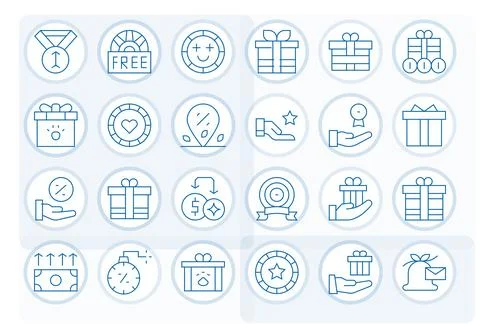 24 Thin Line Vector Icons from Bonus in Retina Ready Display Perfect Quality Stock Illustration