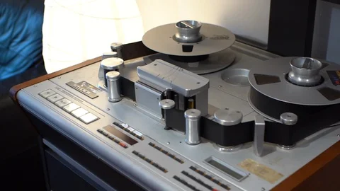 24-Track Tape Machine Stock Footage 128587623