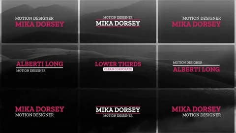 24 Typography Lower Thirds After Effects stock