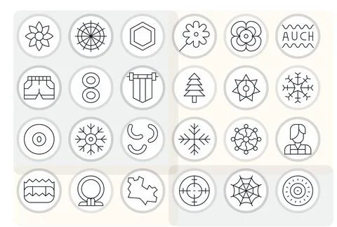 24 Vector Icons inspired by Graphic Element in PIXEL Perfect 64x64 Thin Lin.. イラスト素材