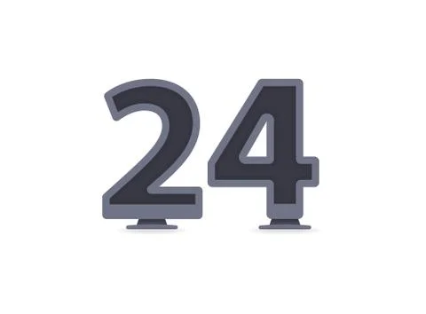 24 vector number design. For logo, brand label, design elements, corporate id Stock Illustration