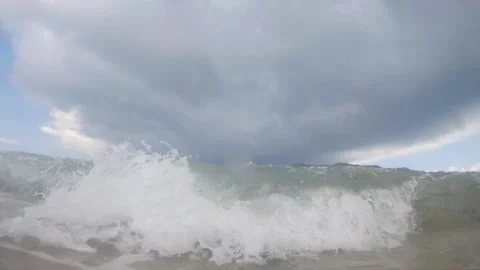 240 Fps Wave Crashing Into Us Fort Lauderdale Beach Storm Video stock 200797627