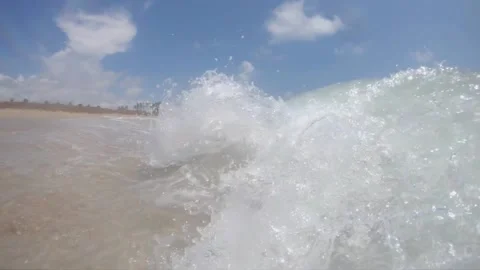 240 Fps Wave Crashing Into Us Northbound Fort Lauderdale Beach Video stock 200797645