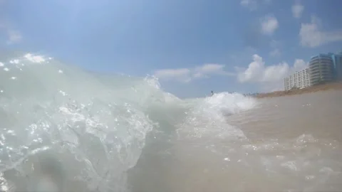 240 Fps Wave Crashing Into Us Southbound Man Fort Lauderdale Beach Stock Footage 200797685