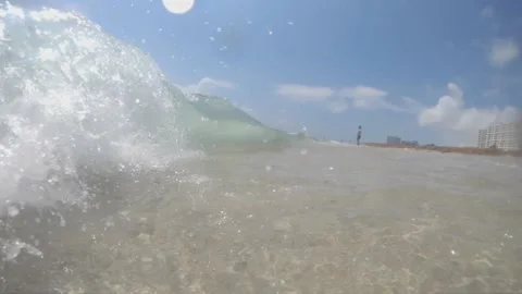 240 Fps Wave Crashing Into Us Southbound Man Fort Lauderdale Beach Stock Footage 200797705