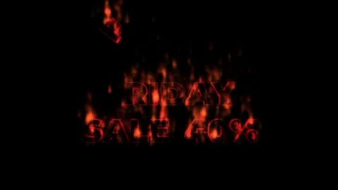 243 Black Friday Realistic Fire Flames Burst on Black Background 40 Percent 库存影片 348207670