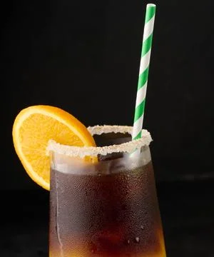 Iced coffee with orange juice in a transparent glass, refreshing bumble coffee on the table xkwx layer coffee orange brown sweet cool ice espresso cold drink glass fresh juice beverage cocktail morning caffeine fruit syrup table yellow citrus juicy bumble slice nobody black