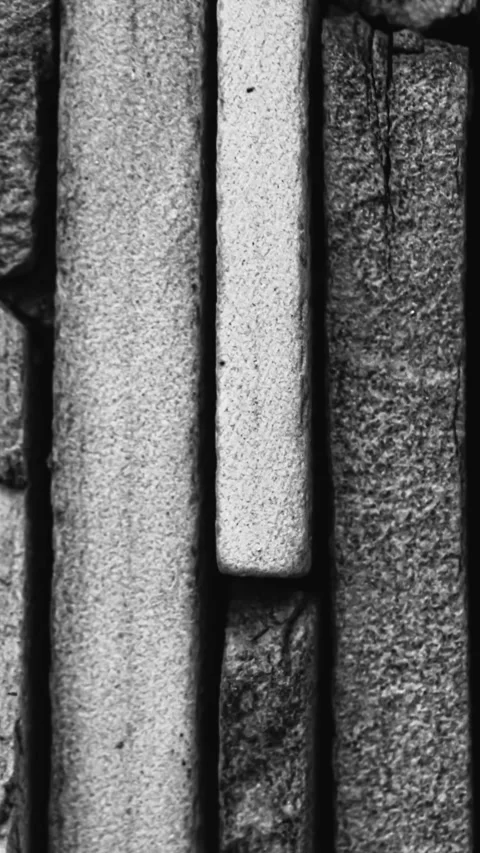 246_Vertical stone wall pattern detail.mp4 Stock Footage 347072854