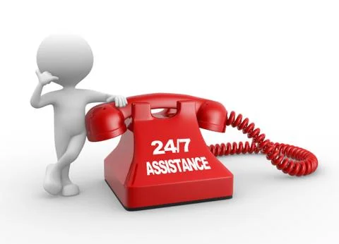 24/7 assistance Stock Illustration
