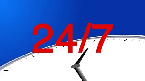 24/7  Clock Moving Fast for Time Concept Stock Footage 303570957