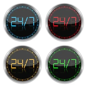 24/7 Concept 스톡 일러스트
