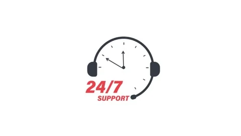 24/7 Customer Support Concept Icon Animation Stock Footage 340959718