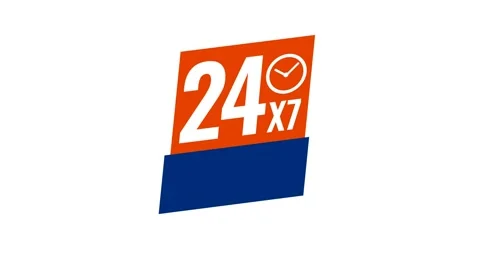 24/7 Customer Support Icon Animation, Always Available Service Symbol, 4k video Stock Footage 314488458