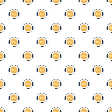 247 customer support service call center pattern Illustrazione stock