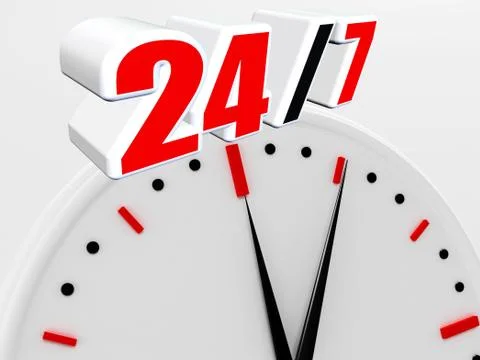 24/7 Stock Illustration