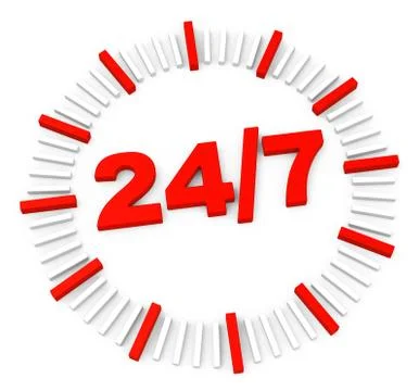 24/7 Stock Illustration