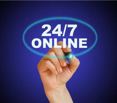 24/7 online Stock Illustration