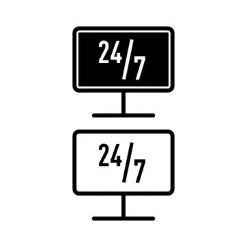 24/7 service open icon vector illustration Stock Illustration