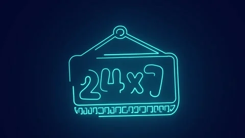 24/7 store open for customers store board sign animation 스톡 동영상 241162511