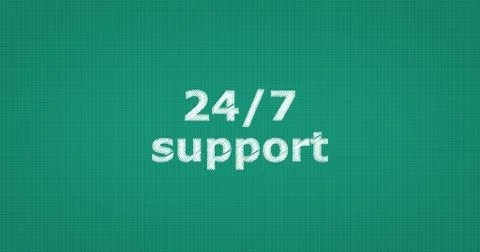24/7 SUPPORT text on board Illustrazione stock