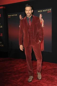 Ryan Reynolds at the World Premiere of Netflix's 'Red Notice' held at the L.A. LIVE in Los Angeles, USA on November 3, 2021. xkwx actor actress celebrity talent actors actresses entertainment cinema red carpet premiere movie star celebrities fashion hollywood famous fame popular movies film success dress artist california event attractive