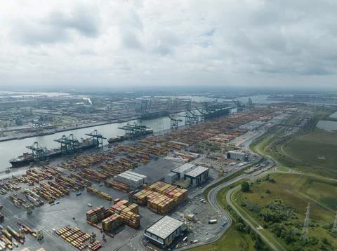Antwerpen 12th Of August 2023 Belgium Top Down View Of The 