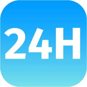 24H blue icon or button Stock-Illustration
