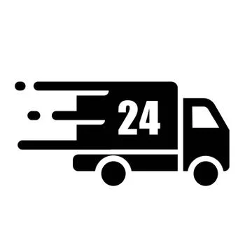 24h Delivery Icon Vector Illustrazione stock